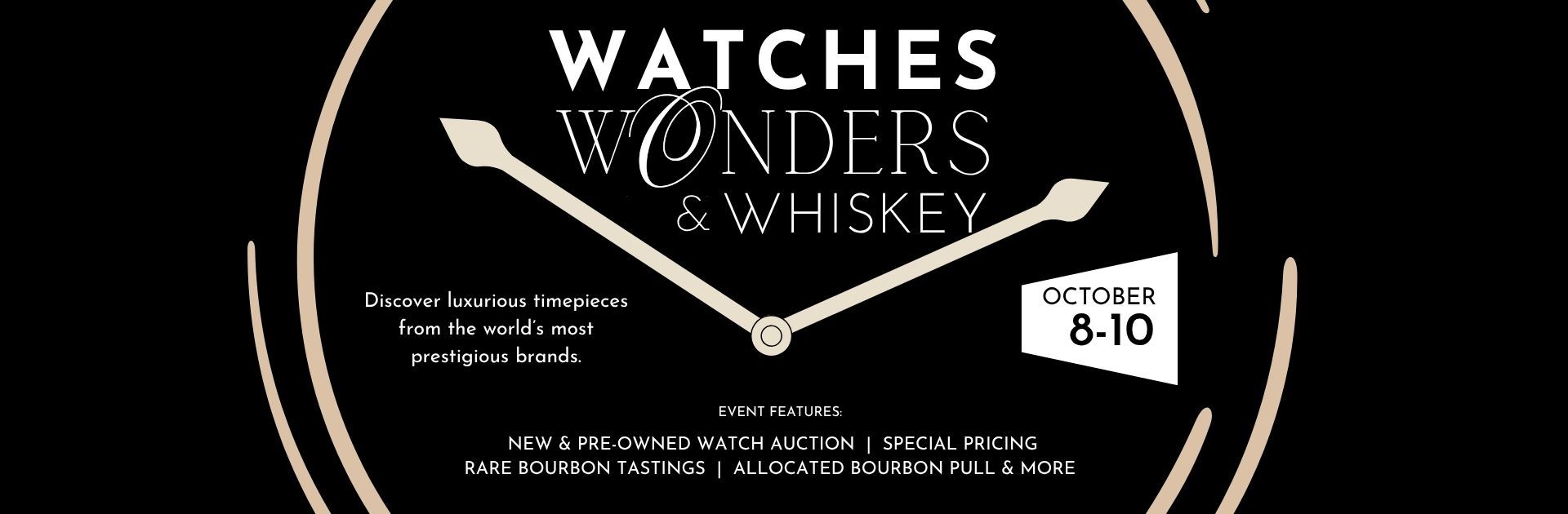 Watches and Wonders event logo with whiskey theme.