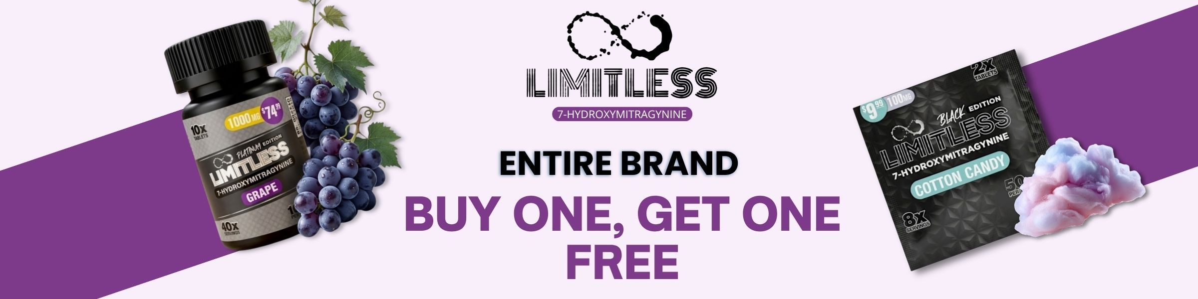 Limitless brand promotion: Buy one, get one free offer.