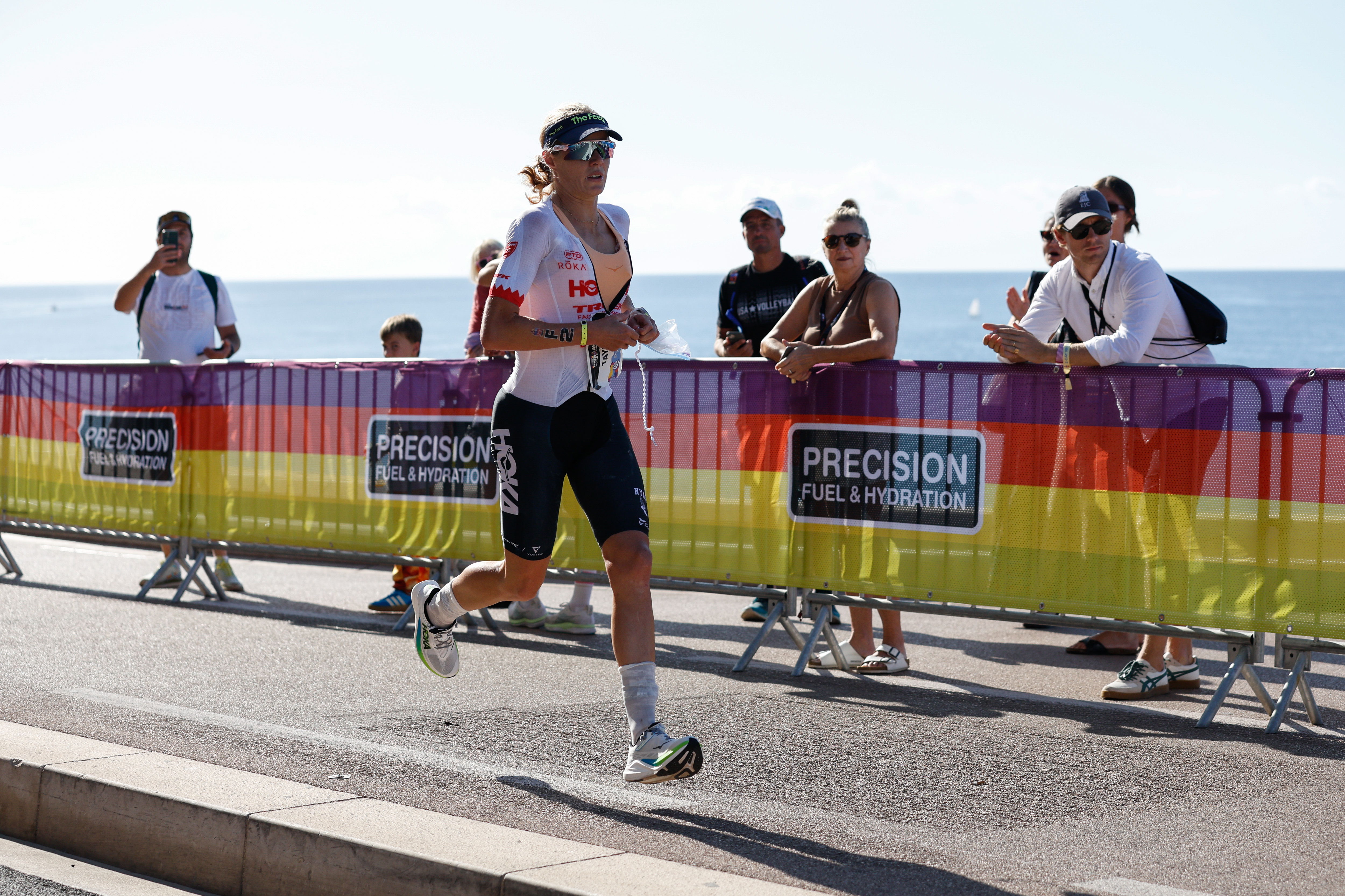 Taylor Knibb aus den USA beim Lauf des Frauen-Rennens der IRONMAN-70.3-Weltmeisterschaft.