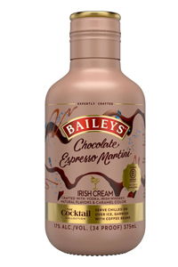 Baileys Chocolate Espresso Martini cocktail in a bottle.