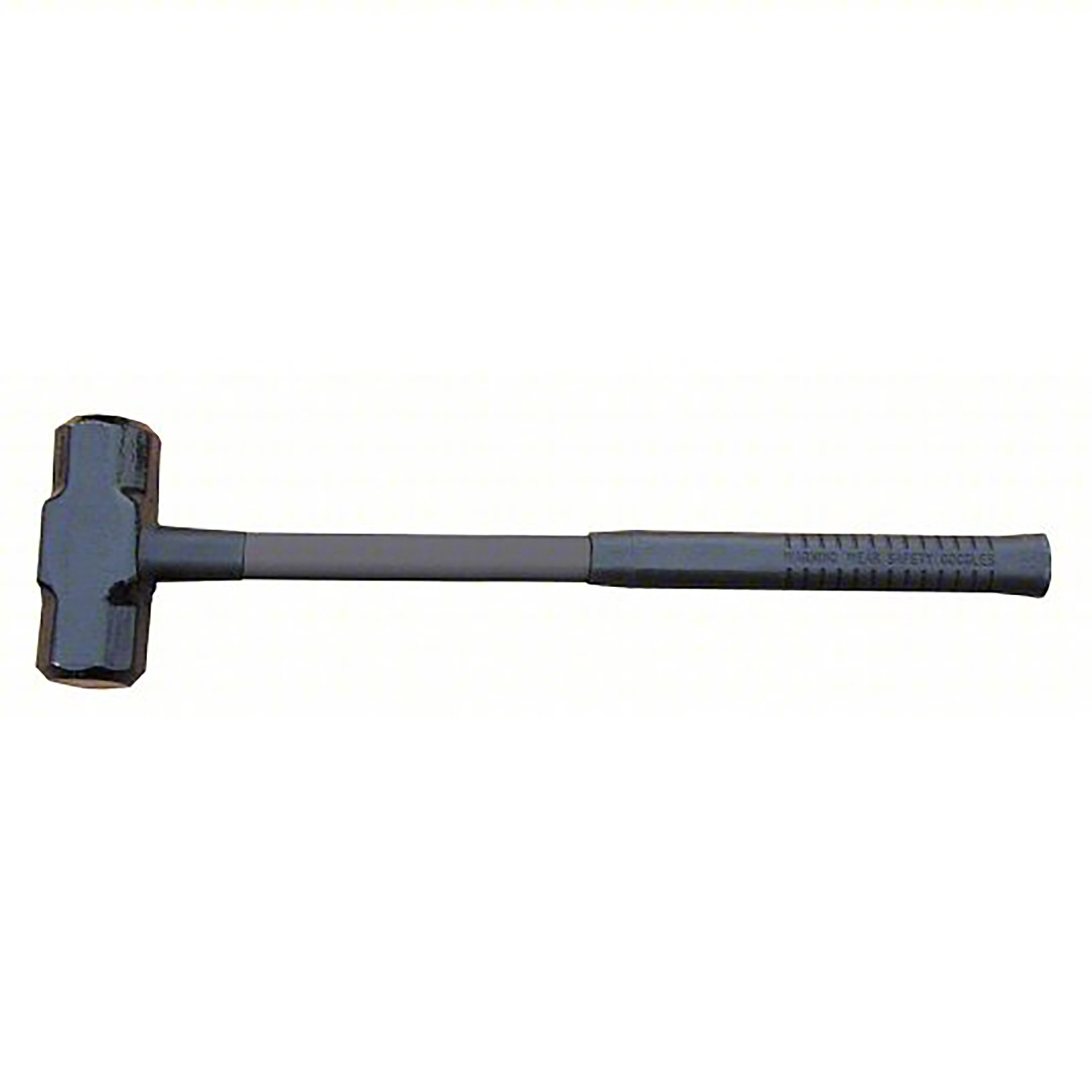 Rubber mallet with a long handle, used for striking without damaging surfaces.