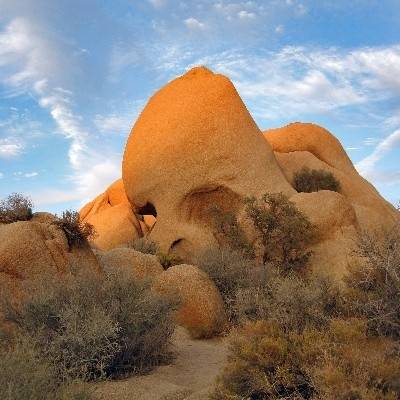 Big rock that looks like a skull.