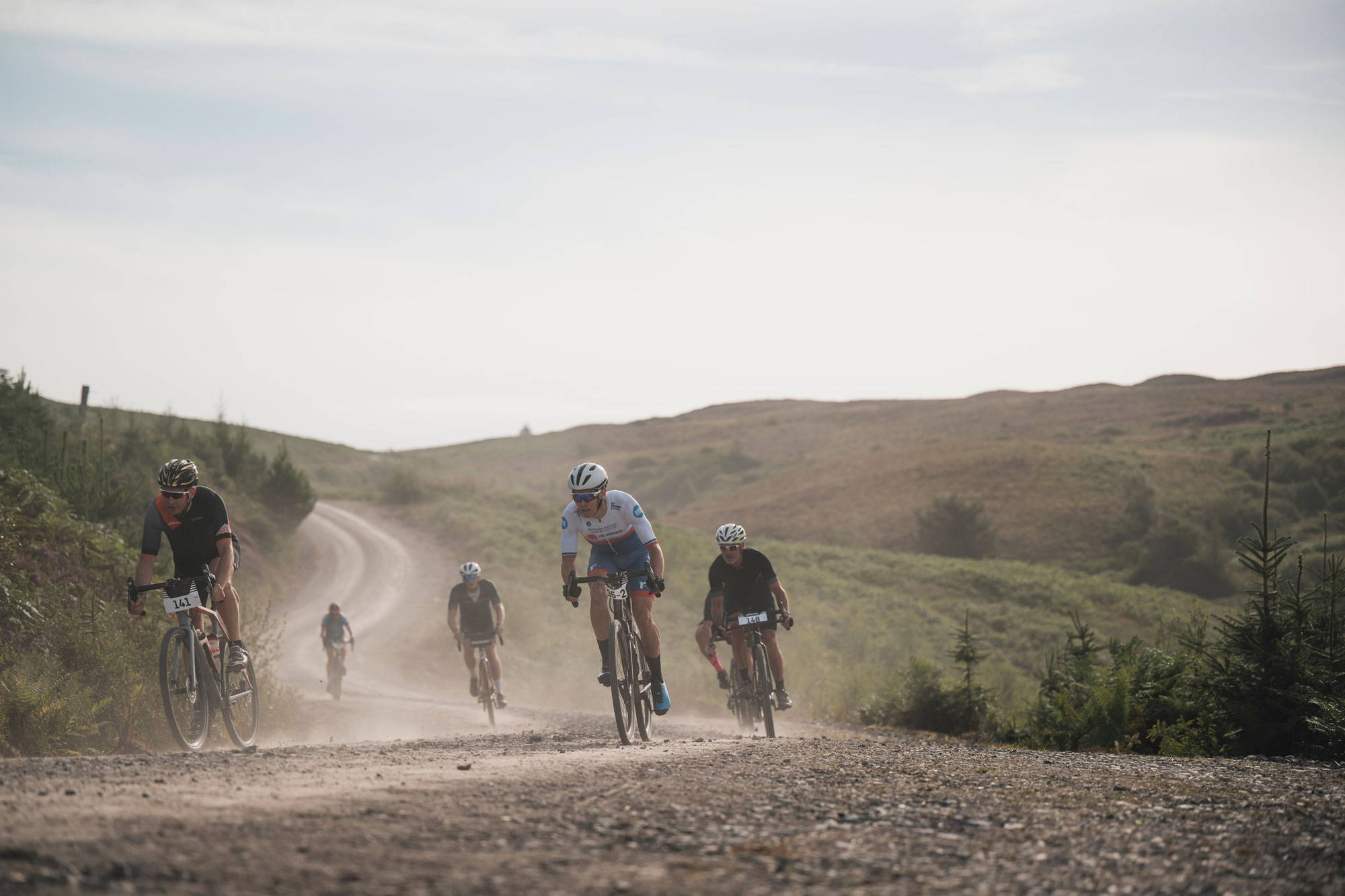 Bunch of gravel racers on gravel