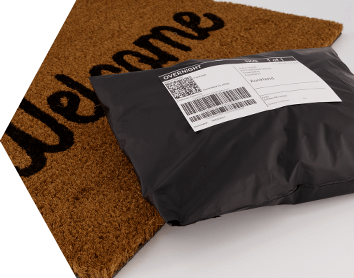 Package dropped on a doormat 