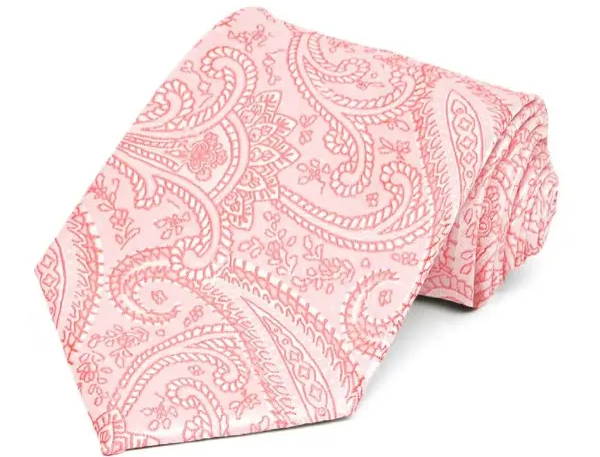 A coral paisley men's tie