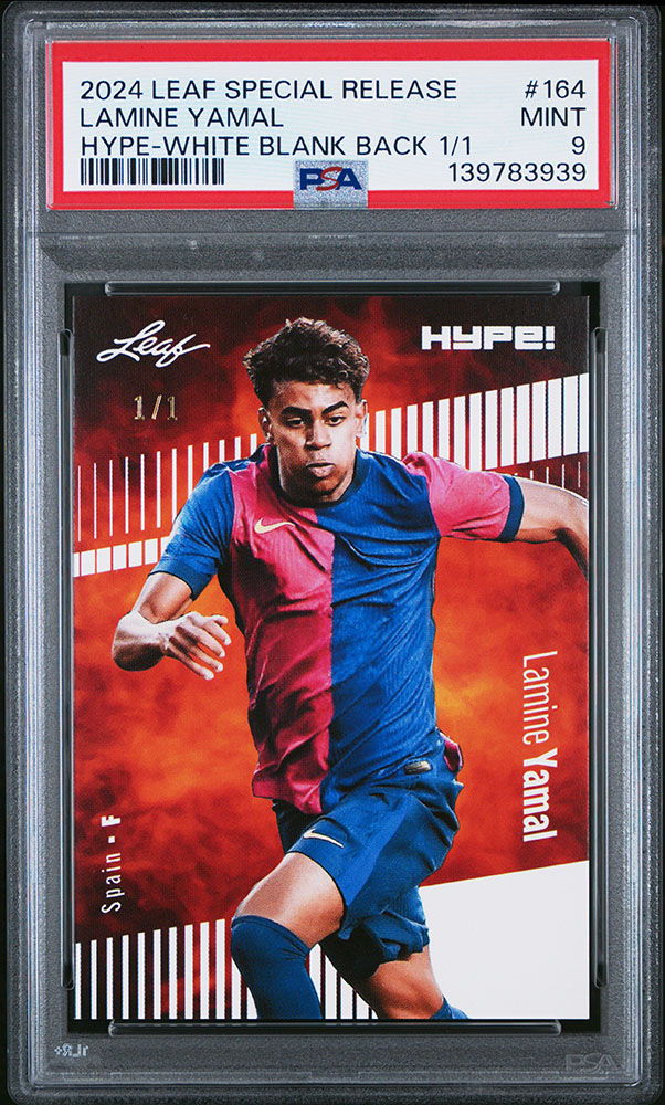2024 Leaf Special Release Lamine Yamal Barcelona Spain FIFA EPL Rare 1 of 1 PSA Graded Trading Card
