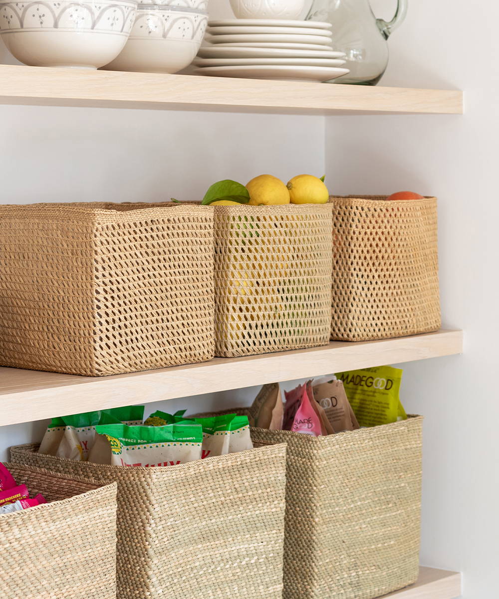 Woven baskets in pantry | The Little Market