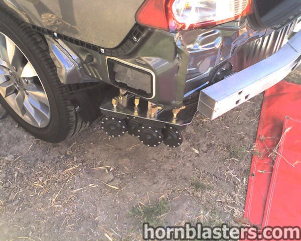 Under-hood or mounting detail of Conductor's Special 232 train horn kit on 2010 Honda Civic HornBlasters gallery photo 6
