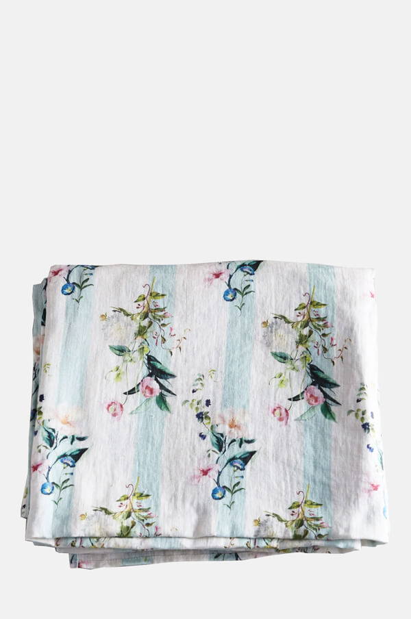 By Hope Flora Stripe tablecloth.