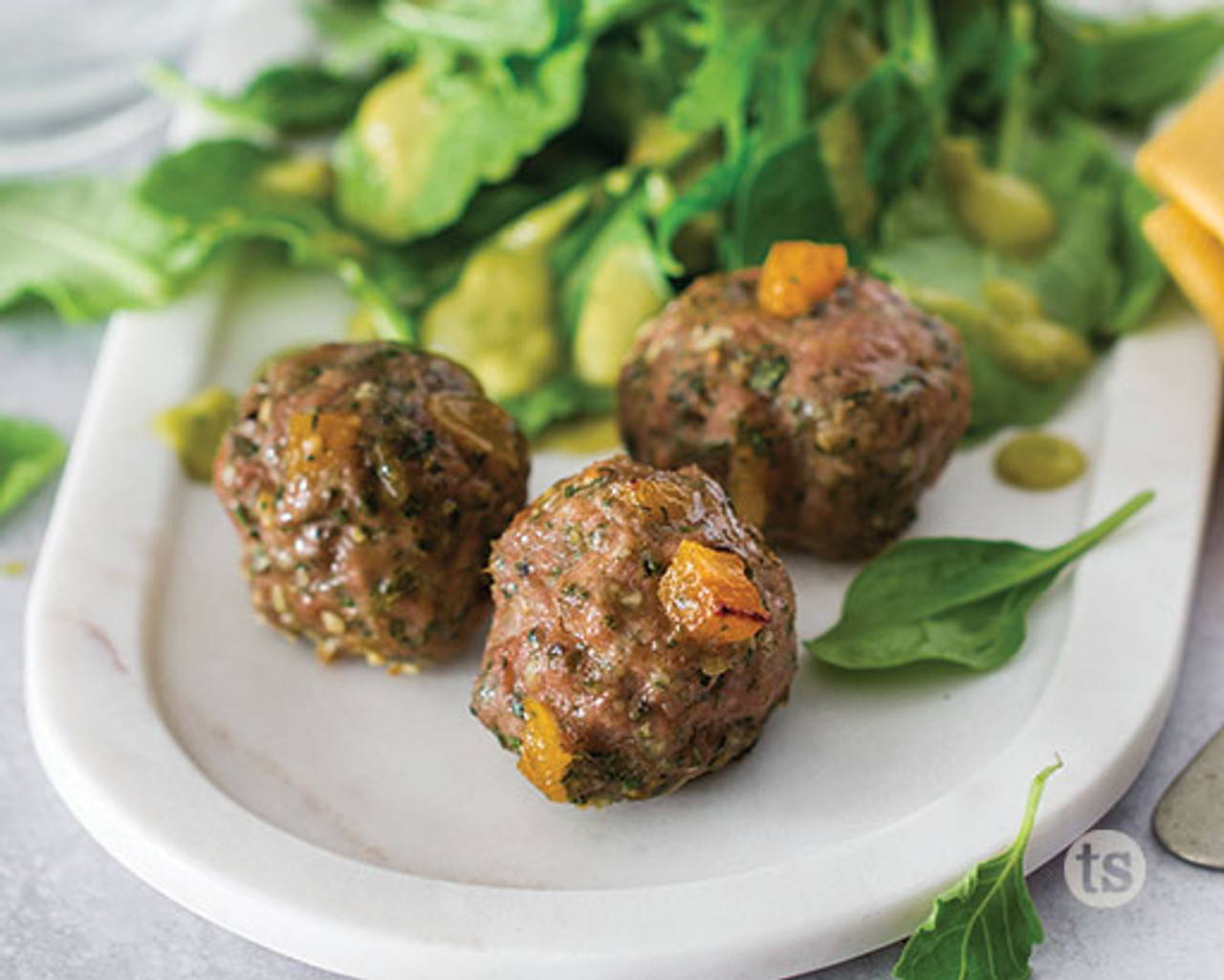 Spinach Apricot Breakfast Meatballs