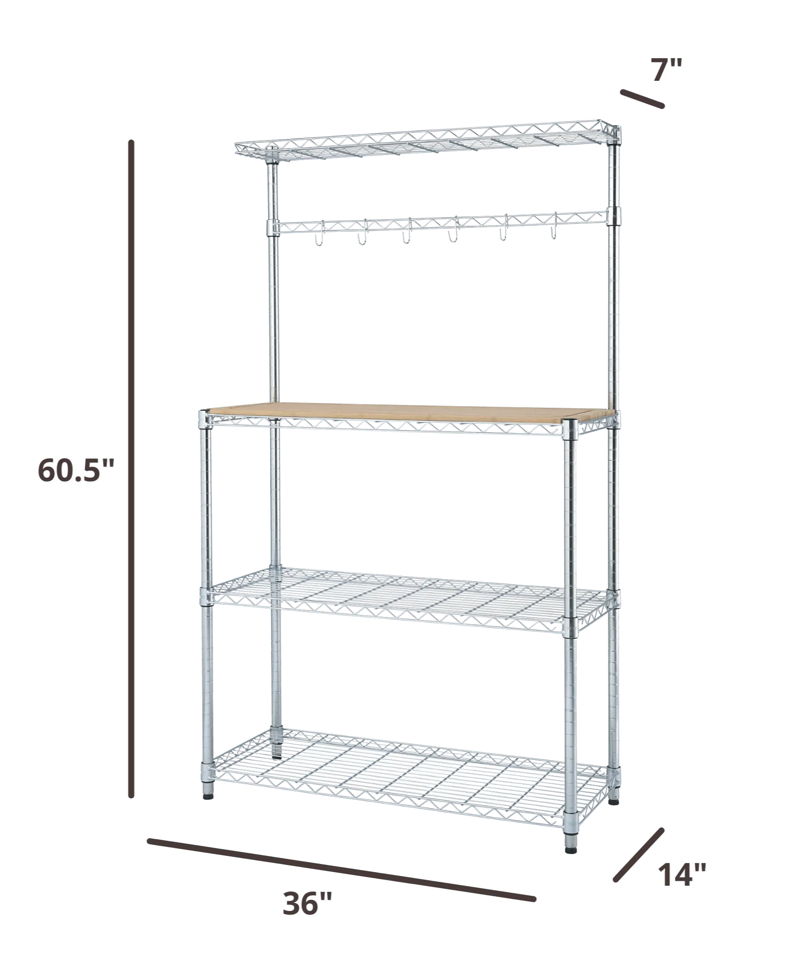 36 inches wide bakers rack