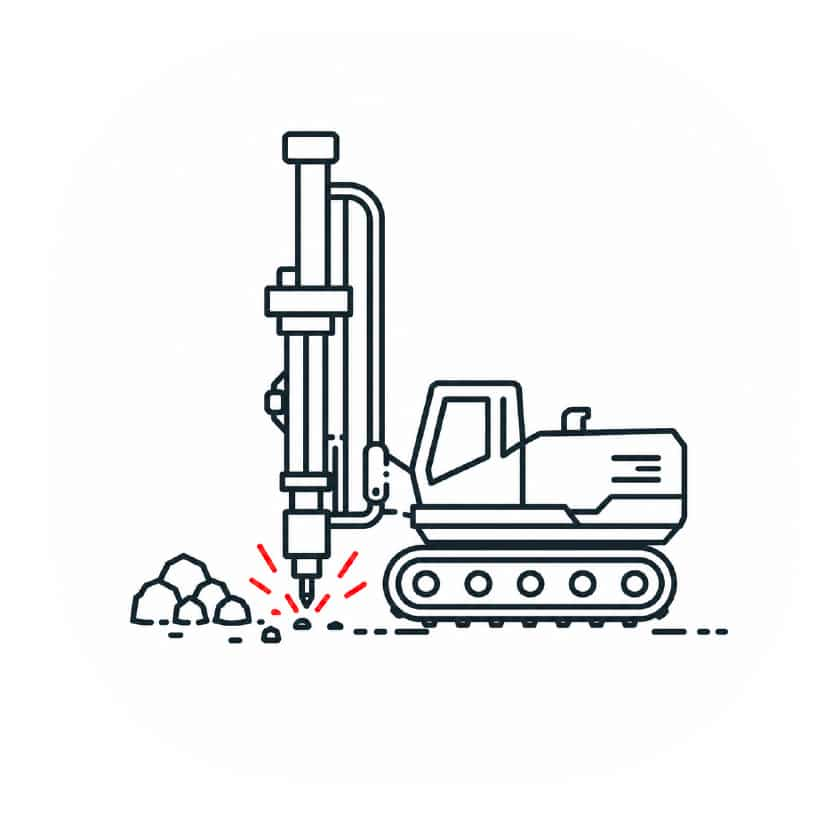 Mining drill and blast operations icon