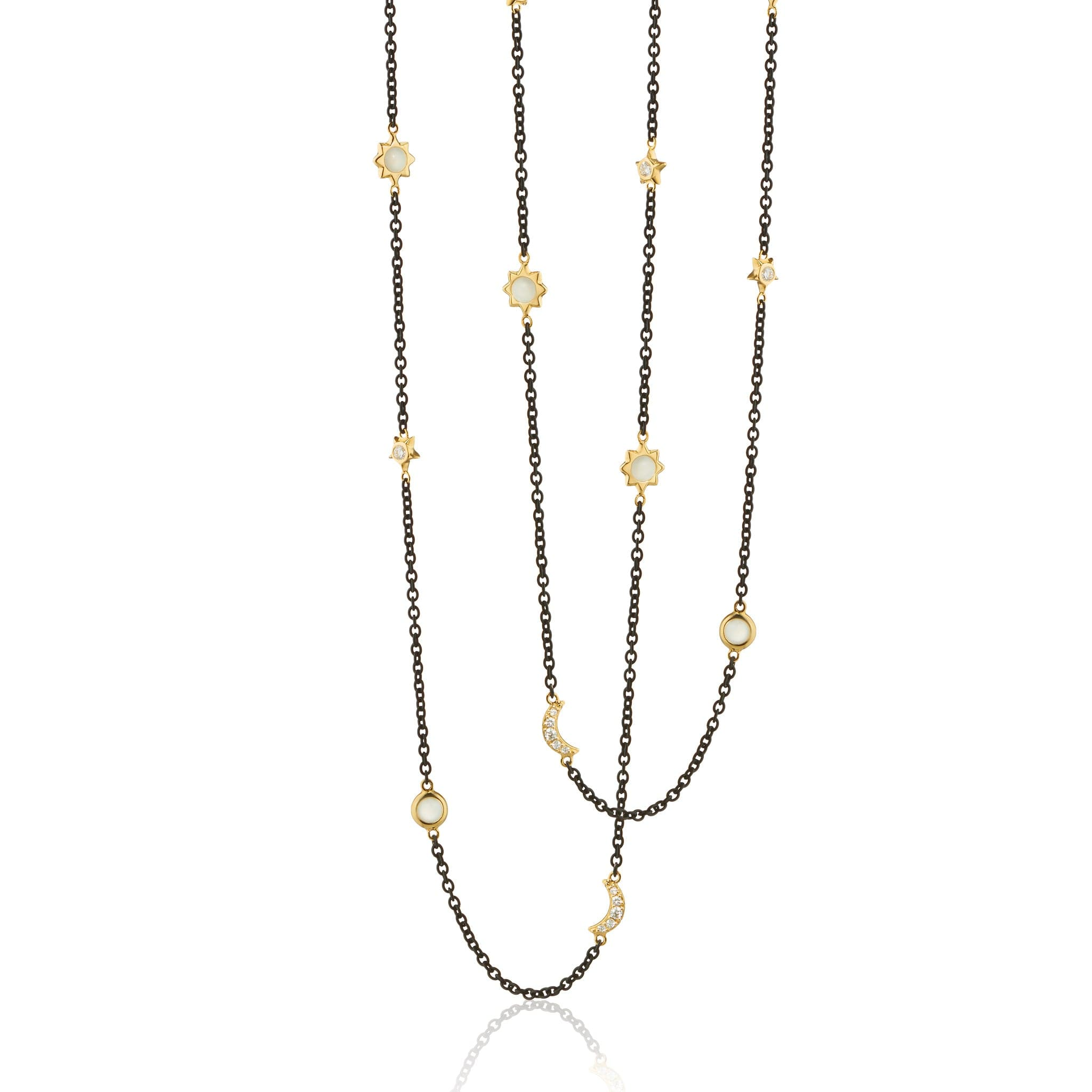 sun moon and stars chain by Monica Rich Kosann
