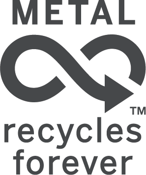 Metal packaging recycles forever logo