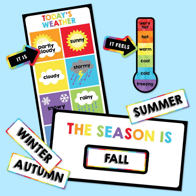 Weather Mini Seasonal Bulletin Board Set classroom decorations
