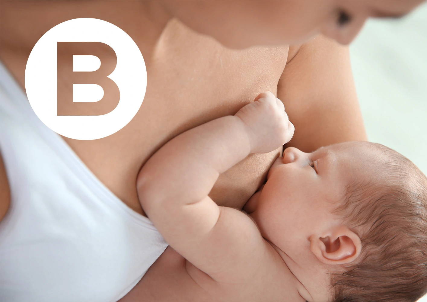 Letter B / Woman breastfeeding child