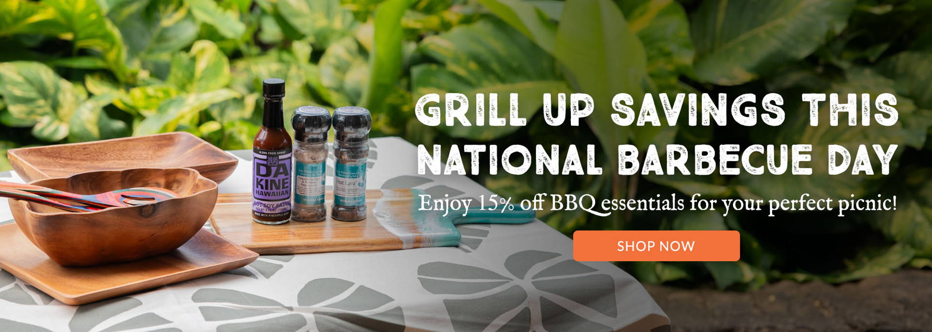 Celebrate National Barbecue Day with 15% off island spices and sauces. Get ready to fire up the grill and enjoy some delicious savings!