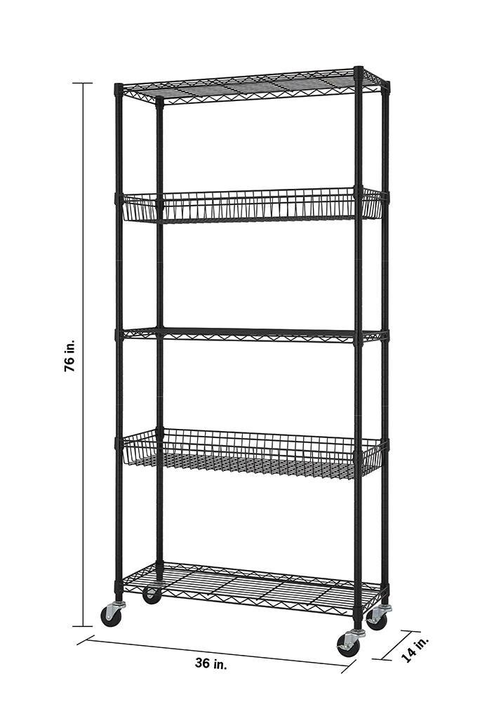 Dimensions of the wire shelving rack