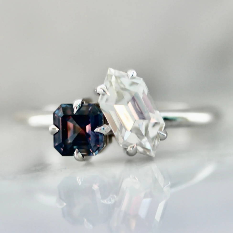 Toi et Moi Diamond and Sapphire Ring