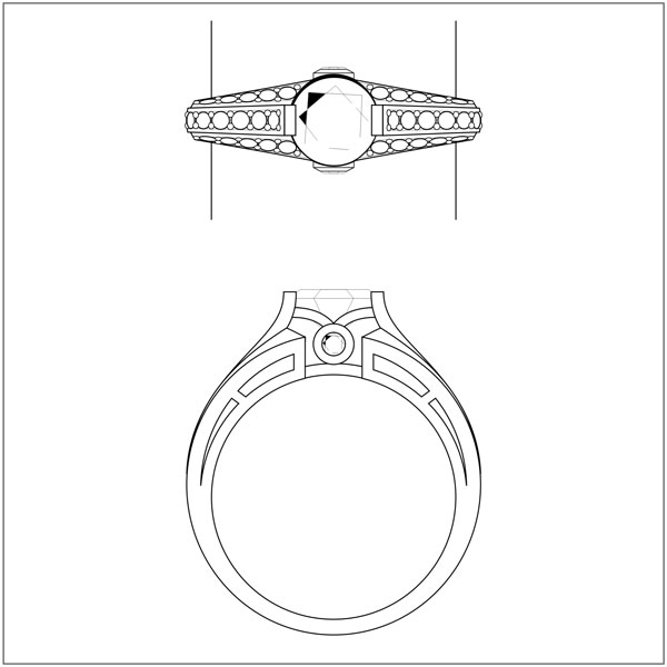 Tight computer rendering of an engagement ring