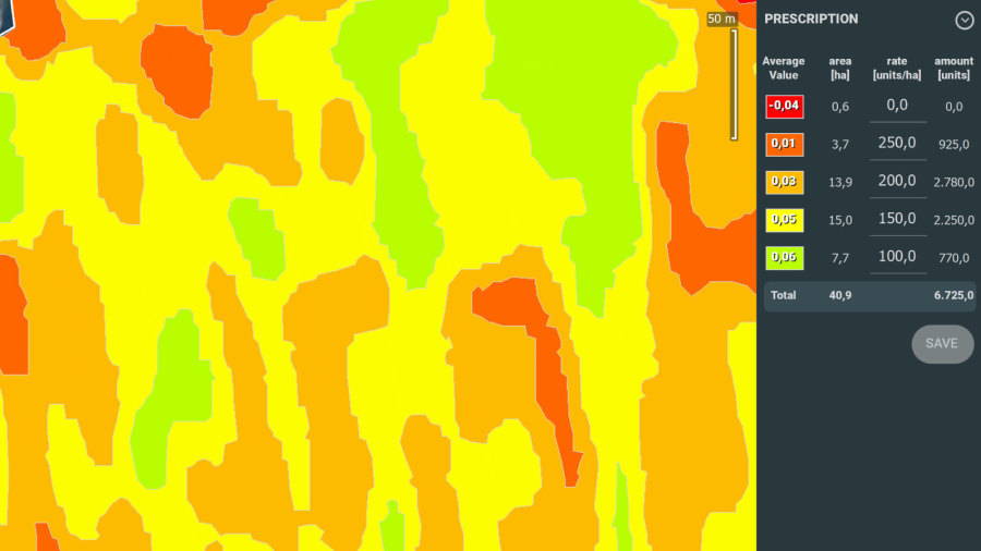 Prescription map Pix4Dfields