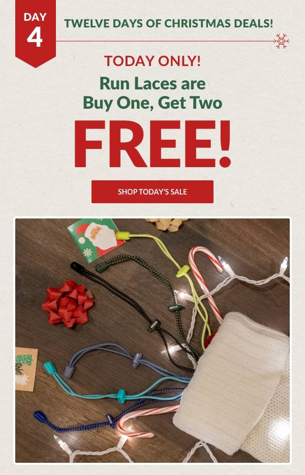 Today Only! Run laces are Buy One, Get Two Free - Shop Today's Sale