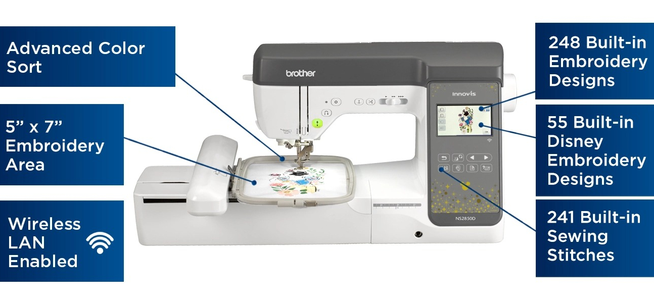 Brother NS2850D Sewing and Embroidery Machine Features