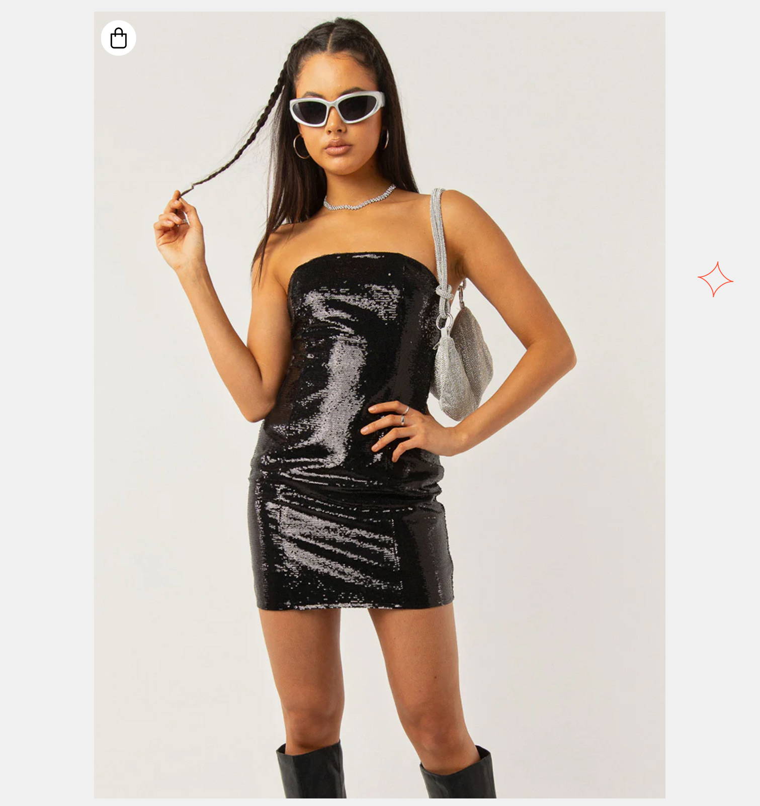 Jemima Sequin Tube Dress - Black