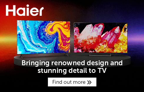 Haier TVs showcasing design and detail with a call to action.