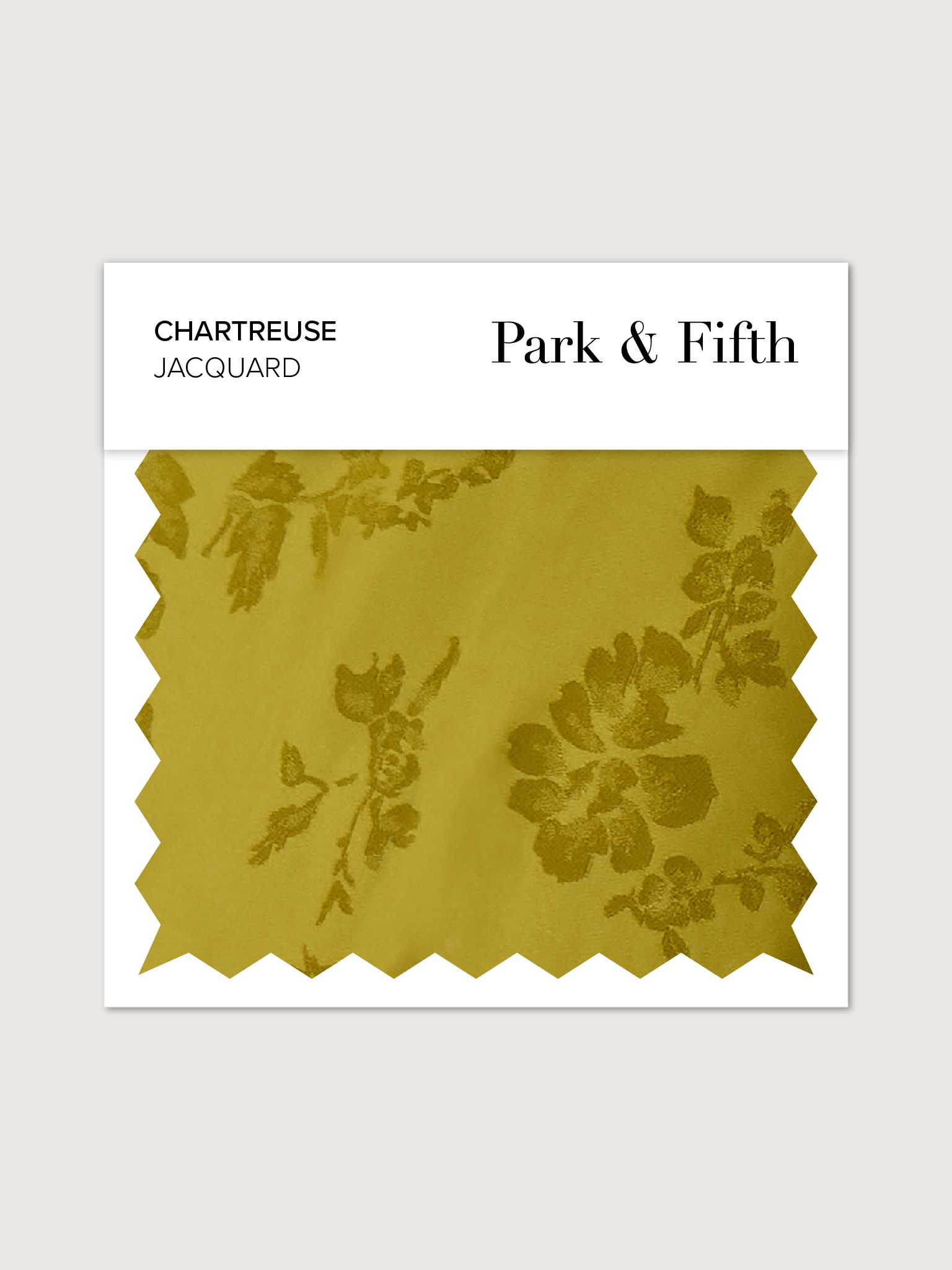 Chartreuse jacquard fabric swatch from Park & Fifth.