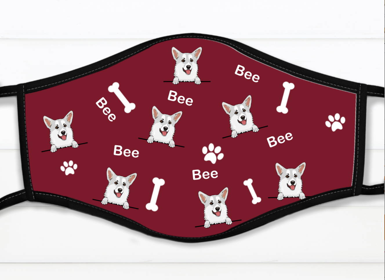 personalized face mask for corgi lovers