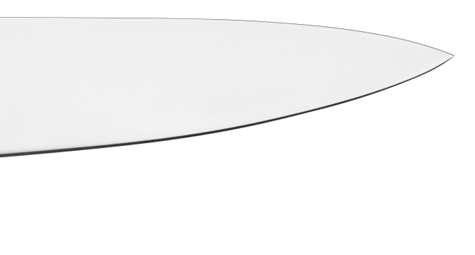 The Misen's Chef Knife's is cut at an acute 15 degree edge angle.