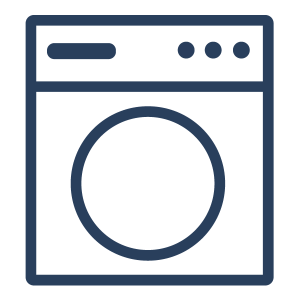 Washing Machine Icon. The Tuc Blanket is washable and dryer safe.
