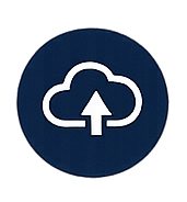 Cloud upload icon representing the first step of the custom boat art process where customers upload clear photos of their boat.