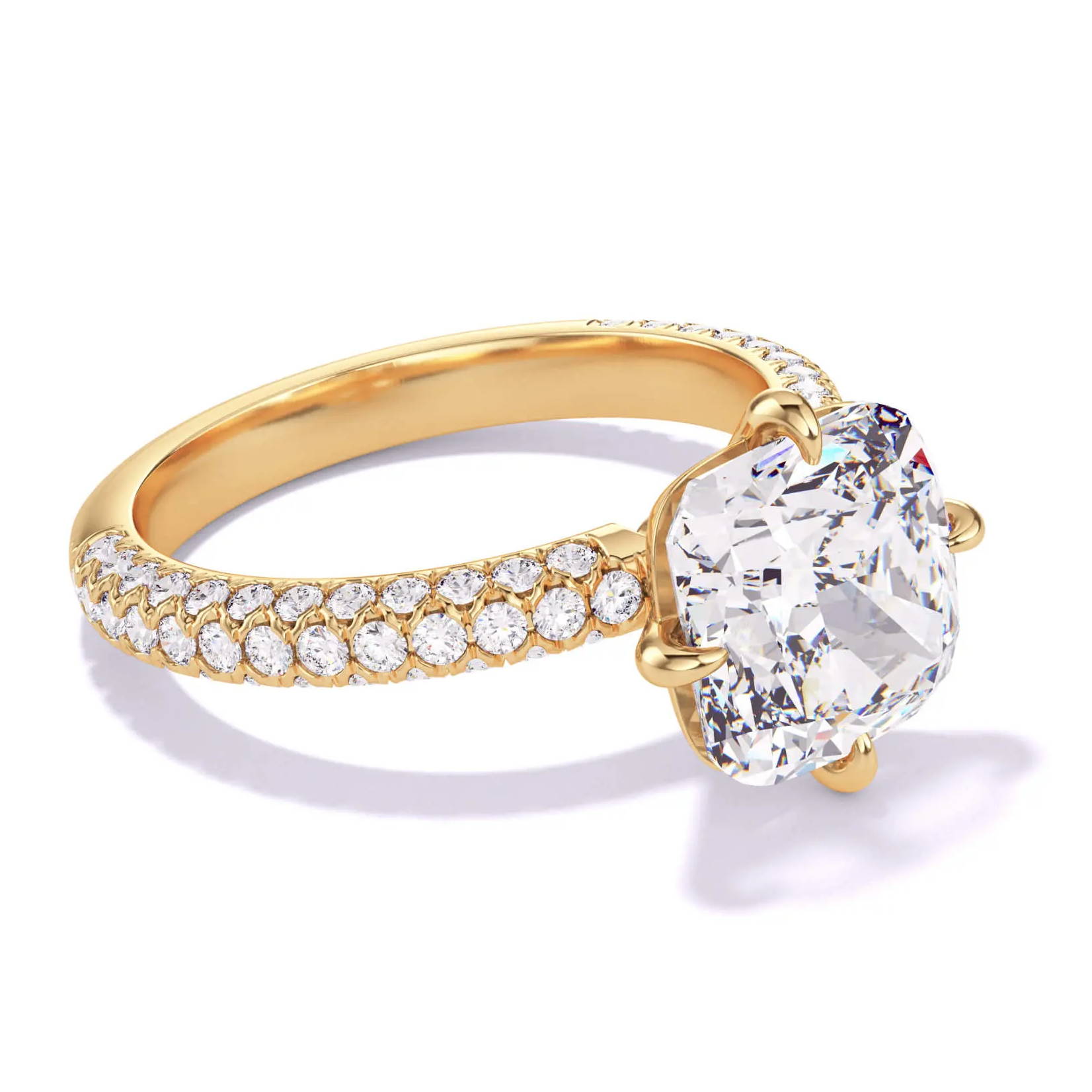 cushion cut diamond solitaire engagement ring