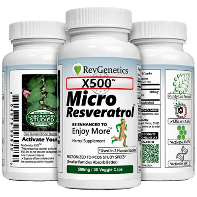X500 Resveratrol 500mg Pure Micro Resveratrol
