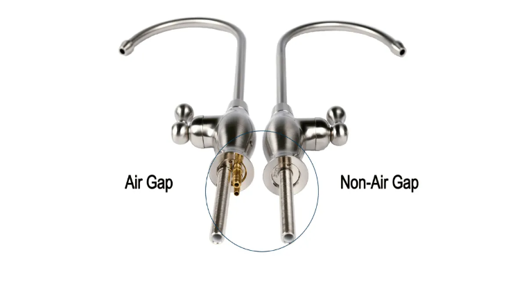 grifos RO con espacio de aire versus grifos RO sin espacio de aire