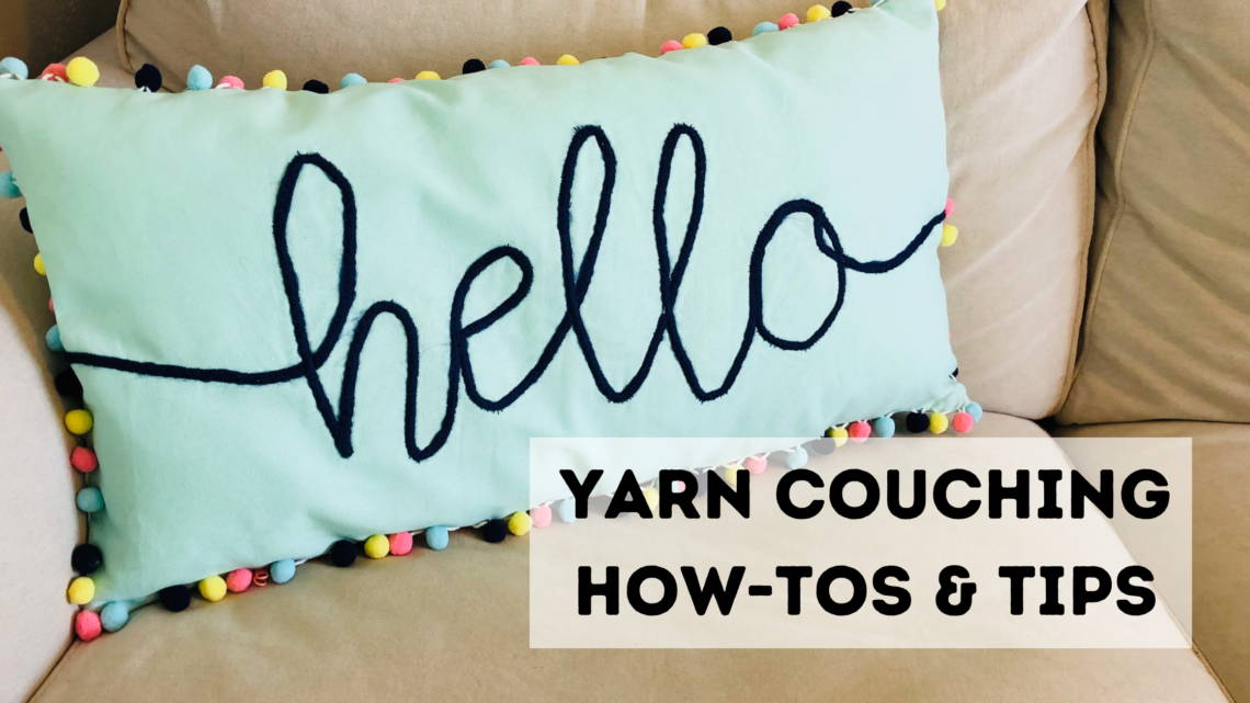 Pillow with Yarn Couching
