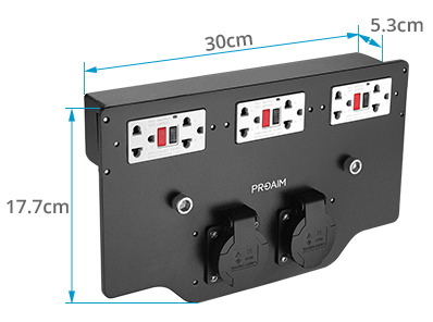 Proaim 6 Outlet AC Power Supply Board (Euro Socket) for Camera Production Carts