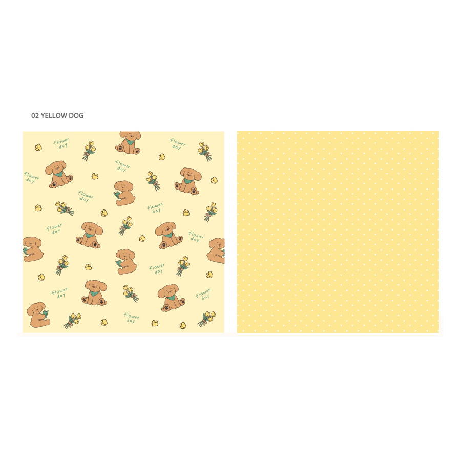 Yellow dog - Monologue daily illustration decorative paper set