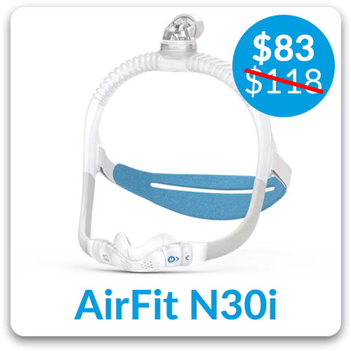 AirFit N30i CPAP mask with price tag showing discount.