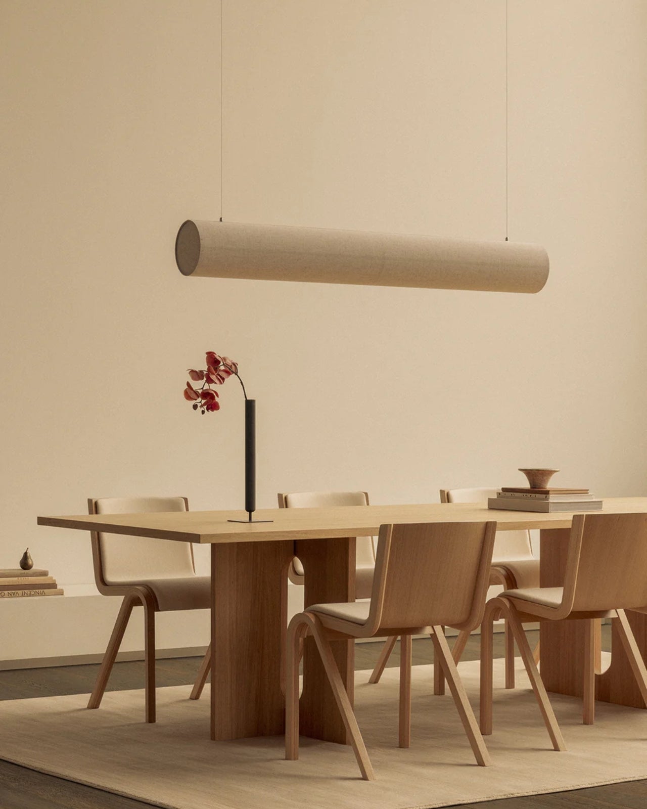 Minimalist Linen Linear Pendant | Hashira-Lighting Collective