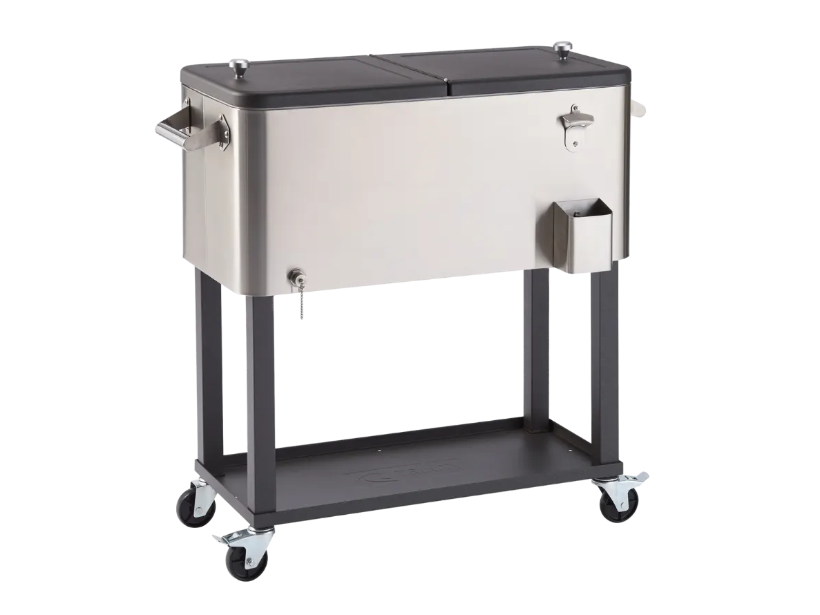 trinity stainless steel rolling cooler cart