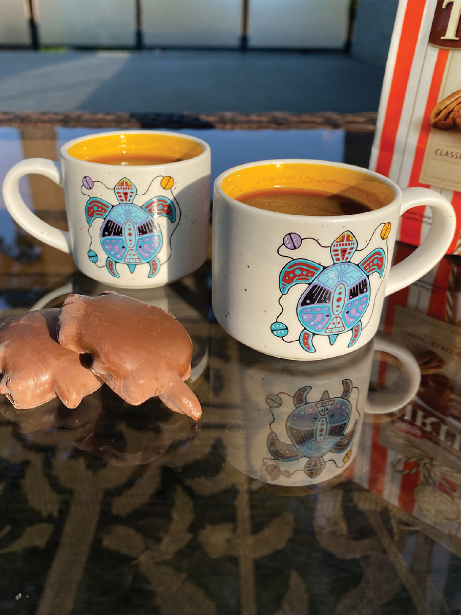 Turtle Ceramic Espresso Mugs by Jason Adair, Ojibway