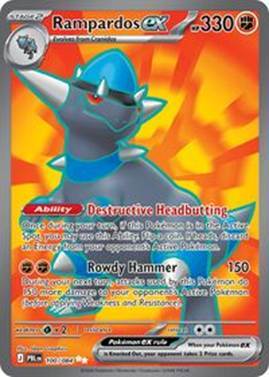 Ramparados EX Pokémon card with abilities and attack details.