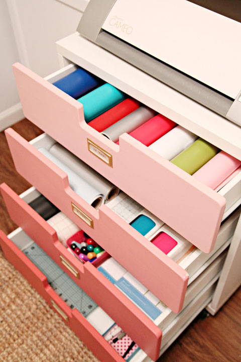 7 Craft Room Inspirations: DIY Heat Transfer Vinyl Storage Ideas