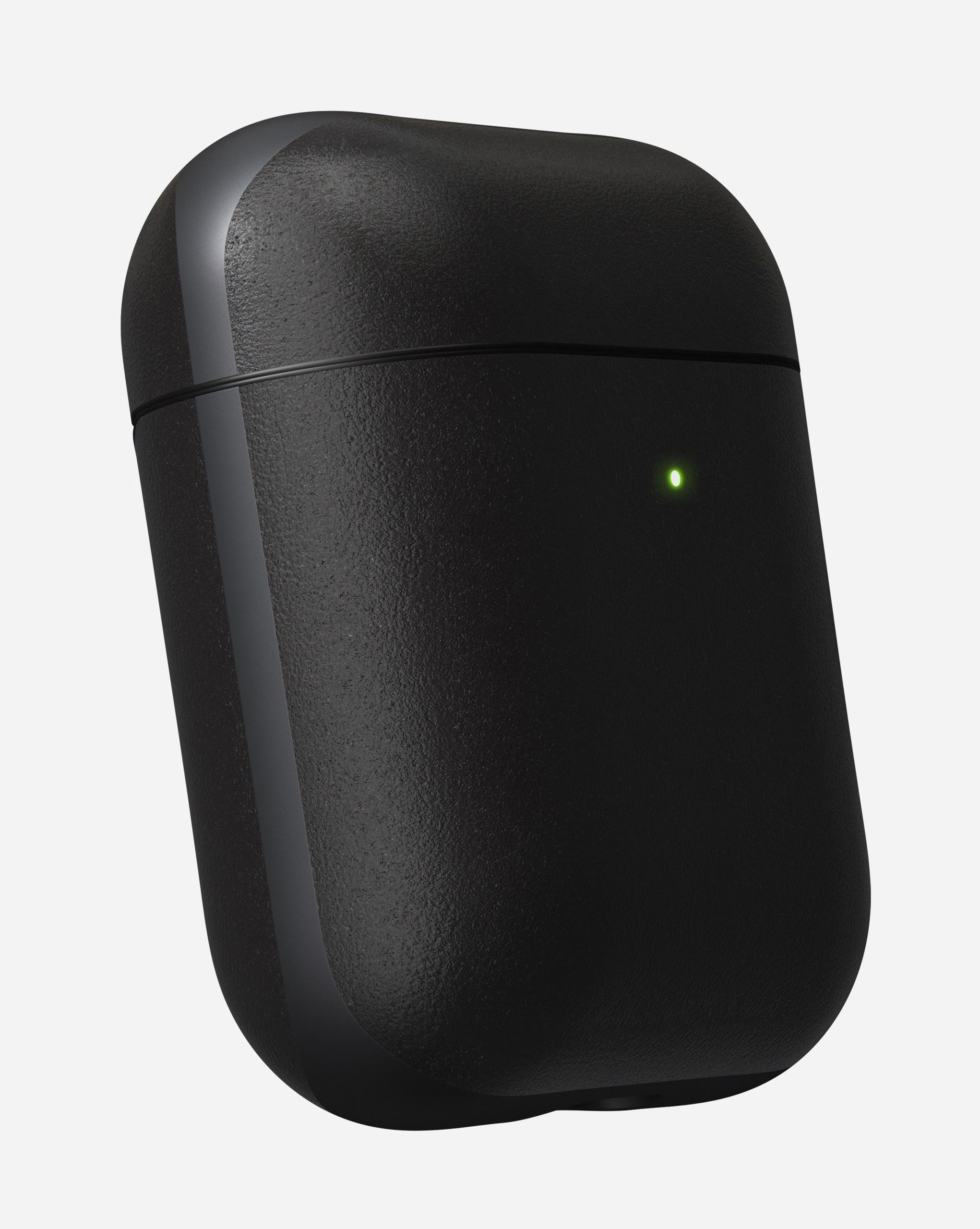 Black AirPod Rugged Case with wireless indicator light on
