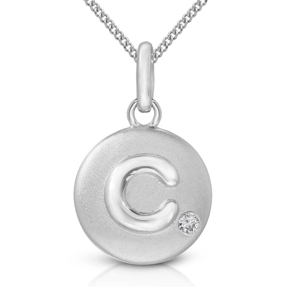Pure at Birth letter C pendant with curb link necklace