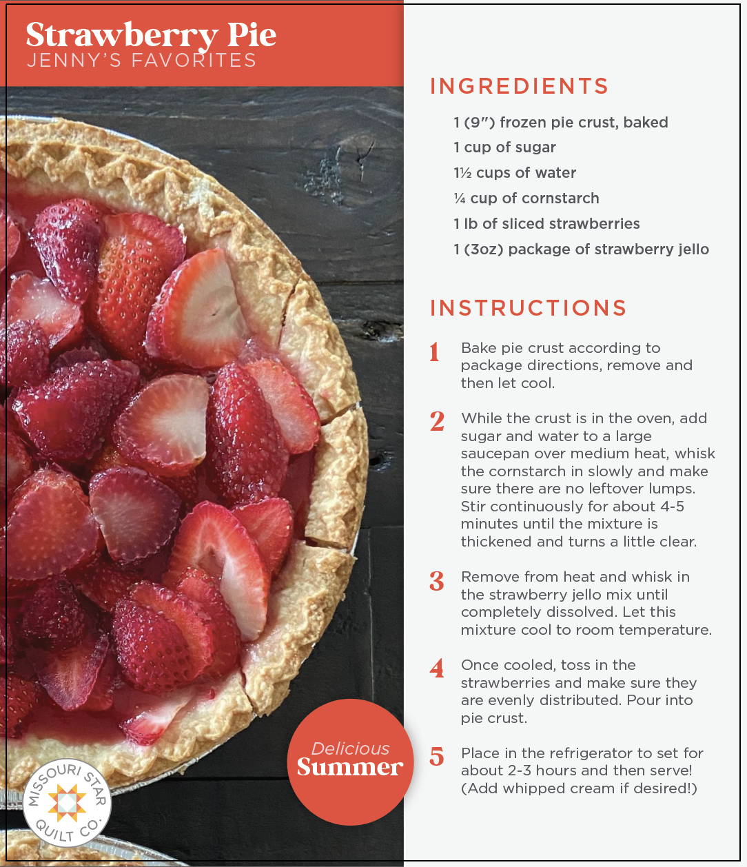 Jenny's Favorite Strawberry Pie Recipe