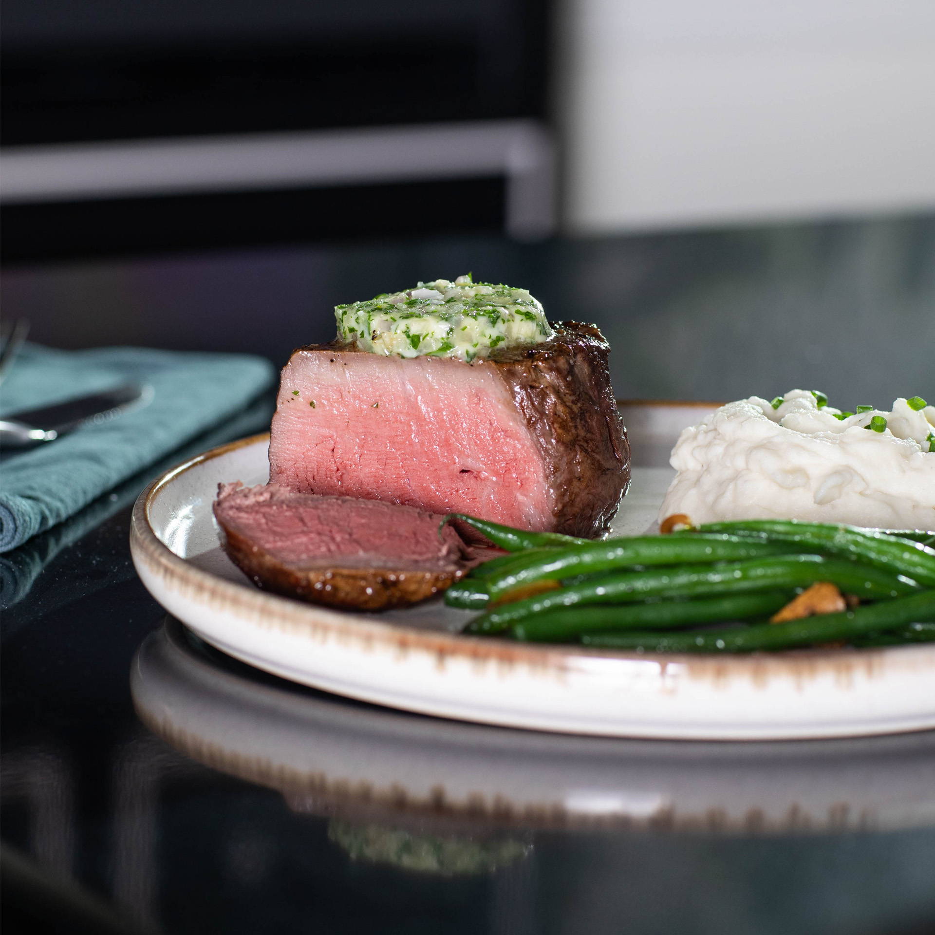 Filet Mignon with Herb Compound butter